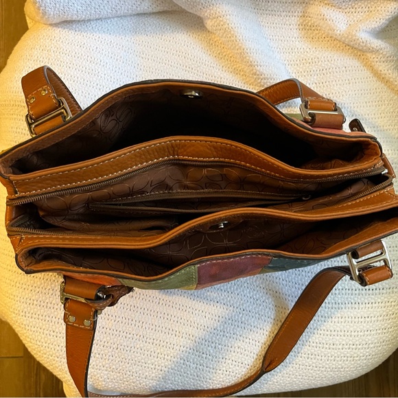 Fossil Colorful Patchwork Leather Handbag Shoulder Bag - Picture 9 of 11